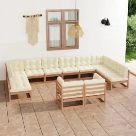 Garden furniture set 12 pieces honey brown pine wood cushions by vidaXL, Garden sets - Ref: Foro24-3077277, Price: 1,00 €, Di...