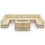 Gartenmöbel-Set 12-teilig honigbraune Kissen aus Kiefernholz von vidaXL, Gartensets - Ref: Foro24-3077277, Preis: 1,00 €, Rab...