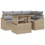 Set de Sofá de Jardín Conjunto de 5 Beige, Gris Ratán, Poliéster by , Outdoor sofas - Ref: Foro24-3357733, Price: 426,09 €, D...