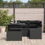 Conjunto de Sofás de Jardín Juego de 5 Negro Ratán by , Outdoor sofas - Ref: Foro24-3357736, Price: 421,53 €, Discount: %