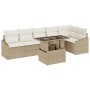 Conjunto Sofá Jardín 7 Piezas Beige Ratán, Poliéster, Espuma von , Outdoor-Sofas - Ref: Foro24-3357754, Preis: 570,56 €, Raba...