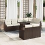 Juego de Sofá de Jardín 9 Piezas Marrón y Crema Ratán y Tela von , Outdoor-Sofas - Ref: Foro24-3357761, Preis: 698,29 €, Raba...
