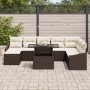 Juego de Sofá de Jardín Juego de 9 Cojines Beige, Marco Marrón by , Outdoor sofas - Ref: Foro24-3357791, Price: 616,75 €, Dis...