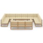 Gartenmöbel-Set 14-tlg. Kissen aus honigbraunem Kiefernholz von vidaXL, Gartensets - Ref: Foro24-3077292, Preis: 1,00 €, Raba...