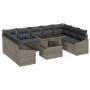 Juego de sofá de jardín de 10 piezas con cojines gris poliratán by , Outdoor sofas - Ref: Foro24-3357802, Price: 696,61 €, Di...