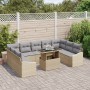 Juego de Sofá de Jardín Set de 10 Beige y Gris Ratán y Tela by , Outdoor sofas - Ref: Foro24-3357803, Price: 729,46 €, Discou...