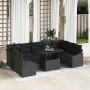 Conjunto de Sofás de Jardín Set de 10 Negro Rattan Modular by , Outdoor sofas - Ref: Foro24-3357806, Price: 716,77 €, Discoun...