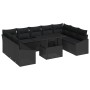 Conjunto de Sofás de Jardín Set de 10 Negro Rattan Modular by , Outdoor sofas - Ref: Foro24-3357806, Price: 716,77 €, Discoun...