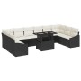 Conjunto de sofá de jardín Set de 11 Negro y Crema by , Outdoor sofas - Ref: Foro24-3357810, Price: 763,75 €, Discount: %