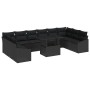 Conjunto de Sofá de Jardín 11 Piezas Negro Ratán, Poliéster, Espuma by , Outdoor sofas - Ref: Foro24-3357816, Price: 793,38 €...