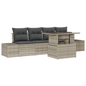 Juego de Sofá de Jardín Set de 5 Beige Poliratán, Poliéster by , Outdoor sofas - Ref: Foro24-3357825, Price: 426,10 €, Discou...