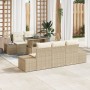 Conjunto de Sofá de Jardín de 6 Piezas con Cojines Beige Polirratan by , Outdoor sofas - Ref: Foro24-3357834, Price: 599,18 €...
