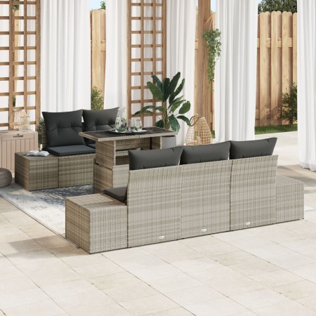 Juego de Sofá de Jardín Juego de 6 Beige Ratán y Poliéster von , Outdoor-Sofas - Ref: Foro24-3357835, Preis: 588,45 €, Rabatt: %