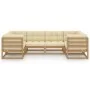 Set de muebles de jardín 6 pzs cojines madera pino marrón miel de vidaXL, Conjuntos de jardín - Ref: Foro24-3077297, Precio: ...