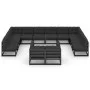 Set de muebles de jardín 12 pzas con cojines madera pino negro de vidaXL, Conjuntos de jardín - Ref: Foro24-3077278, Precio: ...