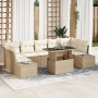 Juego de Sofá de Jardín Set de 8 Beige Rattan Polimérico by , Outdoor sofas - Ref: Foro24-3357874, Price: 623,10 €, Discount: %