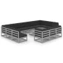 Set de muebles de jardín 14 pzas con cojines madera pino gris de vidaXL, Conjuntos de jardín - Ref: Foro24-3077291, Precio: 1...