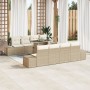 Juego de Sofá de Jardín Set de 7 Beige Ratán, Poliéster, Metal by , Outdoor sofas - Ref: Foro24-3357884, Price: 593,60 €, Dis...