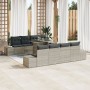Conjunto de Sofás de Jardín Set de 7 Gris Ratán, Poliéster by , Outdoor sofas - Ref: Foro24-3357885, Price: 610,67 €, Discoun...
