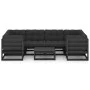 Set de muebles de jardín 7 pzas con cojines madera pino negro de vidaXL, Conjuntos de jardín - Ref: Foro24-3077303, Precio: 7...
