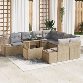 Conjunto de sofá de jardín Juego de 9 Gris, Beige Poliratán by , Outdoor sofas - Ref: Foro24-3357893, Price: 699,15 €, Discou...