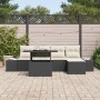 Juego de Sofás de Jardín Set de 6 Negro Ratán sintético, Poliéster by , Outdoor sofas - Ref: Foro24-3357900, Price: 446,38 €,...