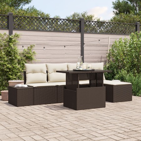 Conjunto de Sofá de Jardín Set de 6 Marrón Ratán by , Outdoor sofas - Ref: Foro24-3357901, Price: 460,18 €, Discount: %