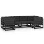 6-teiliges Gartenmöbel-Set mit Kissen aus schwarzem Kiefernholz von vidaXL, Gartensets - Ref: Foro24-3077298, Preis: 687,97 €...
