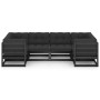 6-piece garden furniture set with black pine wood cushions by vidaXL, Garden sets - Ref: Foro24-3077298, Price: 706,39 €, Dis...