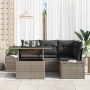Juego de Sofás de Jardín Set de 5 Gris Rattan, Poliéster by , Outdoor sofas - Ref: Foro24-3357912, Price: 433,82 €, Discount: %
