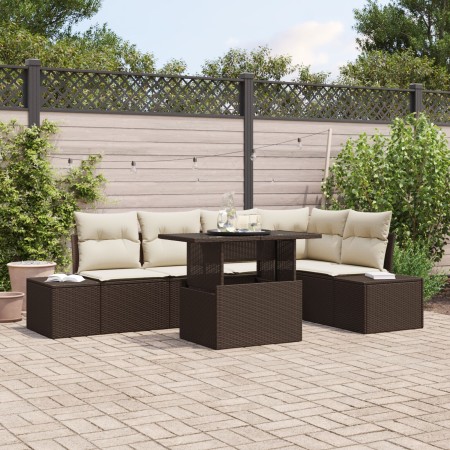 Juego de sofá de jardín 6 piezas Marrón Ratán von , Outdoor-Sofas - Ref: Foro24-3357921, Preis: 508,94 €, Rabatt: -5%%