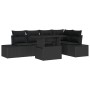 Juego de Sofá de Jardín Set de 6 Negro Poliratán, Poliéster, Acero by , Outdoor sofas - Ref: Foro24-3357926, Price: 488,09 €,...