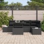 Juego de Sofá de Jardín Set de 6 Negro Poliratán, Poliéster, Acero by , Outdoor sofas - Ref: Foro24-3357926, Price: 488,09 €,...