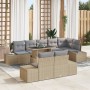 Juego de Sofás de Jardín Set de 9 Gris y beige Ratán y poliéster by , Outdoor sofas - Ref: Foro24-3357943, Price: 764,41 €, D...