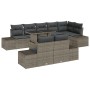 Conjunto de Sofá de Jardín Set de 9 Marrón, Gris Ratán, Tela by , Outdoor sofas - Ref: Foro24-3357942, Price: 738,26 €, Disco...
