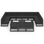 Set de muebles de jardín 14 pzas con cojines madera pino negro