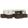 Juego de Sofás de Jardín Set de 7 Marrón Ratán, Poliéster by , Outdoor sofas - Ref: Foro24-3357951, Price: 551,14 €, Discount: %