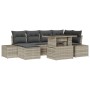 Juego de sofá de jardín Set de 7 Marrón, Gris Ratán, Poliéster by , Outdoor sofas - Ref: Foro24-3357955, Price: 582,86 €, Dis...