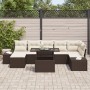 Conjunto de Sofá de Jardín de 8 Piezas Marrón Poliratán, Tela, Acero by , Outdoor sofas - Ref: Foro24-3357961, Price: 585,66 ...