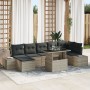 Juego de Sofás de Jardín Conjunto de 8 Gris Ratán y tela by , Outdoor sofas - Ref: Foro24-3357965, Price: 653,02 €, Discount: %
