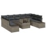 Juego de Sofá de Jardín de 10 Piezas con Cojines Gris Ratán Poliéster by , Outdoor sofas - Ref: Foro24-3357982, Price: 715,53...