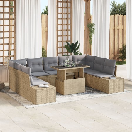 Juego de Sofá de Jardín Set de 10 Beige Ratán Sofá de Exterior by , Outdoor sofas - Ref: Foro24-3357983, Price: 752,39 €, Dis...