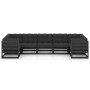 Set de muebles de jardín 7 pzas con cojines madera pino negro