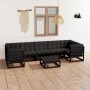 8-piece garden furniture set with black pine wood cushions by vidaXL, Garden sets - Ref: Foro24-3077313, Price: 904,64 €, Dis...