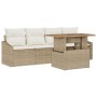 Juego de Sofá de Jardín Set de 5 Beige Ratán Sofá Exterior by , Outdoor sofas - Ref: Foro24-3358507, Price: 422,75 €, Discoun...