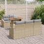 Juego de Sofás de Jardín Set de 6 Beige Ratán Sintético de , Sofás de exterior - Ref: Foro24-3358513, Precio: 520,59 €, Descu...