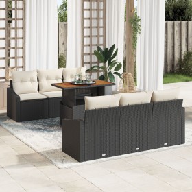 Juego de Sofá de Jardín de 7 Piezas con Cojines Negro de Ratán Poli von , Outdoor-Sofas - Ref: Foro24-3358518, Preis: 545,09 ...