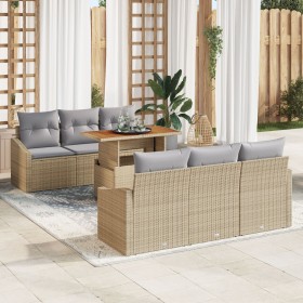 Juego de 5 Beige y Gris Ratán y Poliéster Mediano de , Sofás de exterior - Ref: Foro24-3358520, Precio: 577,52 €, Descuento: %