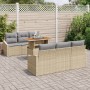 Juego de 5 Beige y Gris Ratán y Poliéster Mediano von , Outdoor-Sofas - Ref: Foro24-3358520, Preis: 578,34 €, Rabatt: %