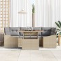 Juego de Sofá de Jardín de 7 Piezas con Cojines Beige Ratán Poliéster by , Outdoor sofas - Ref: Foro24-3358527, Price: 544,31...